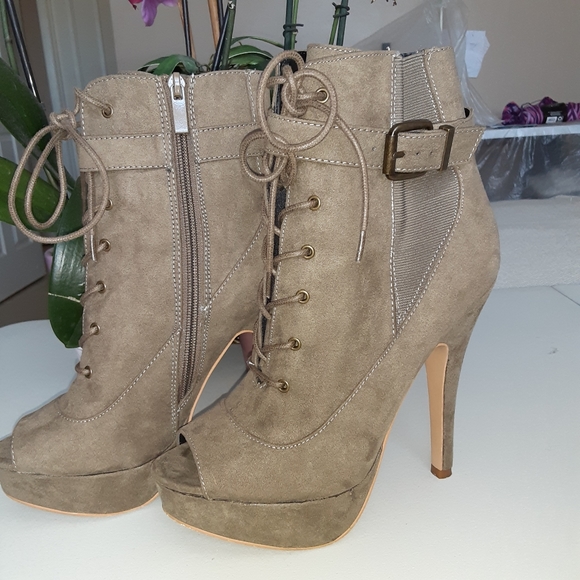 olive green ankle booties